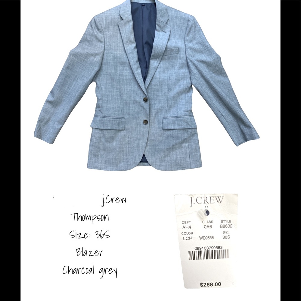 by JCrew
Thompson
size: 36S
Blazer
Charcoal grey